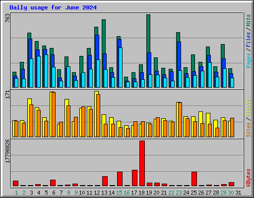 Daily usage for June 2024