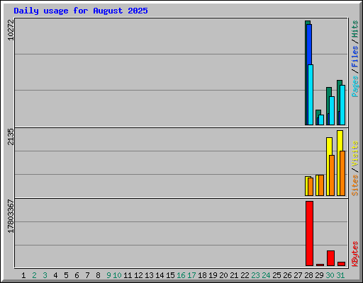 Daily usage for August 2025