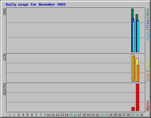 Daily usage for November 2025