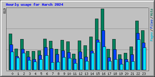 Hourly usage for March 2024