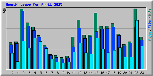 Hourly usage for April 2025