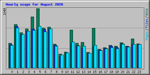 Hourly usage for August 2026